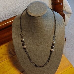 RMN Roman Company Signed Vintage Multi strand Beaded Necklace